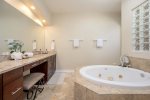 Main Bathroom En-Suite with Walk Through Shower and Garden Tub
